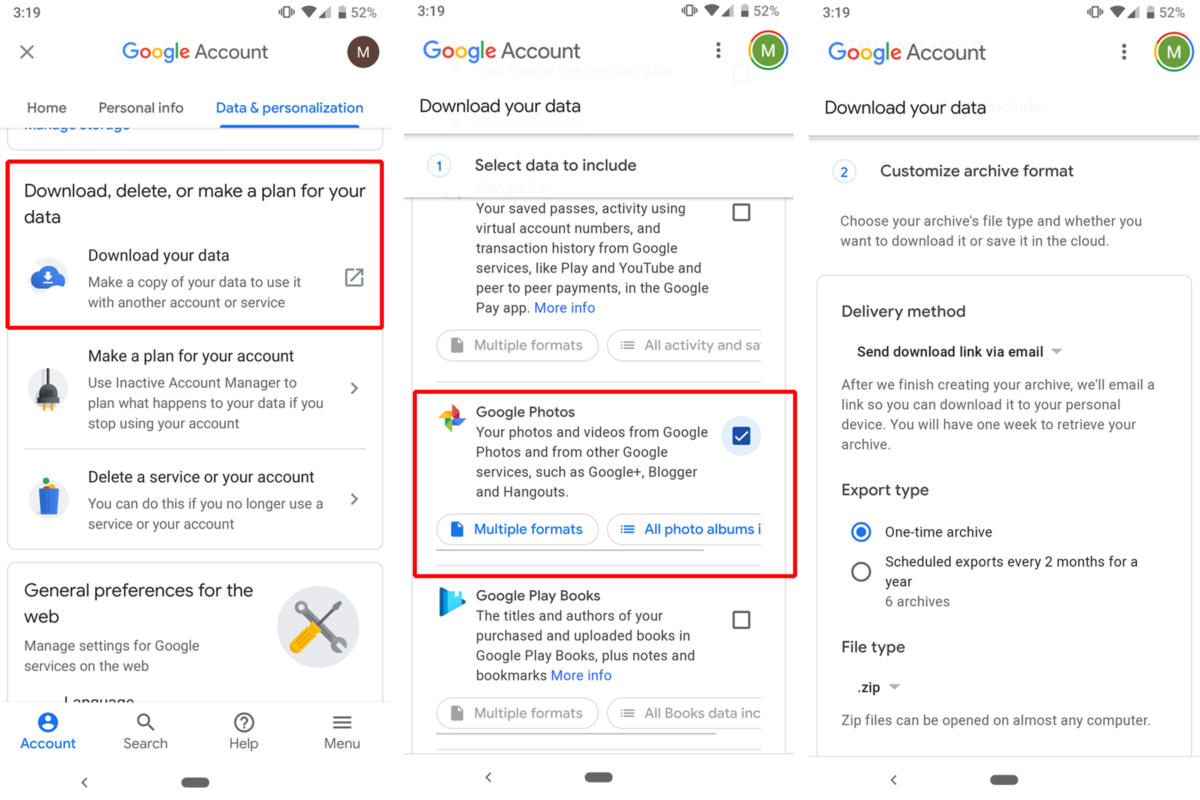 google photos backup