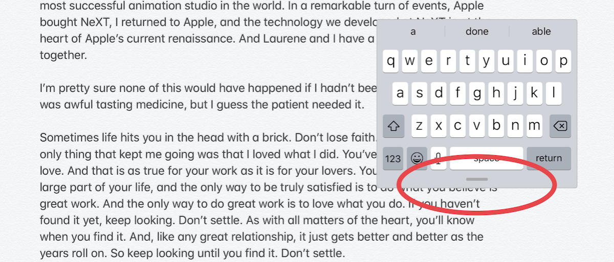 how to use floating keyboard ipados move