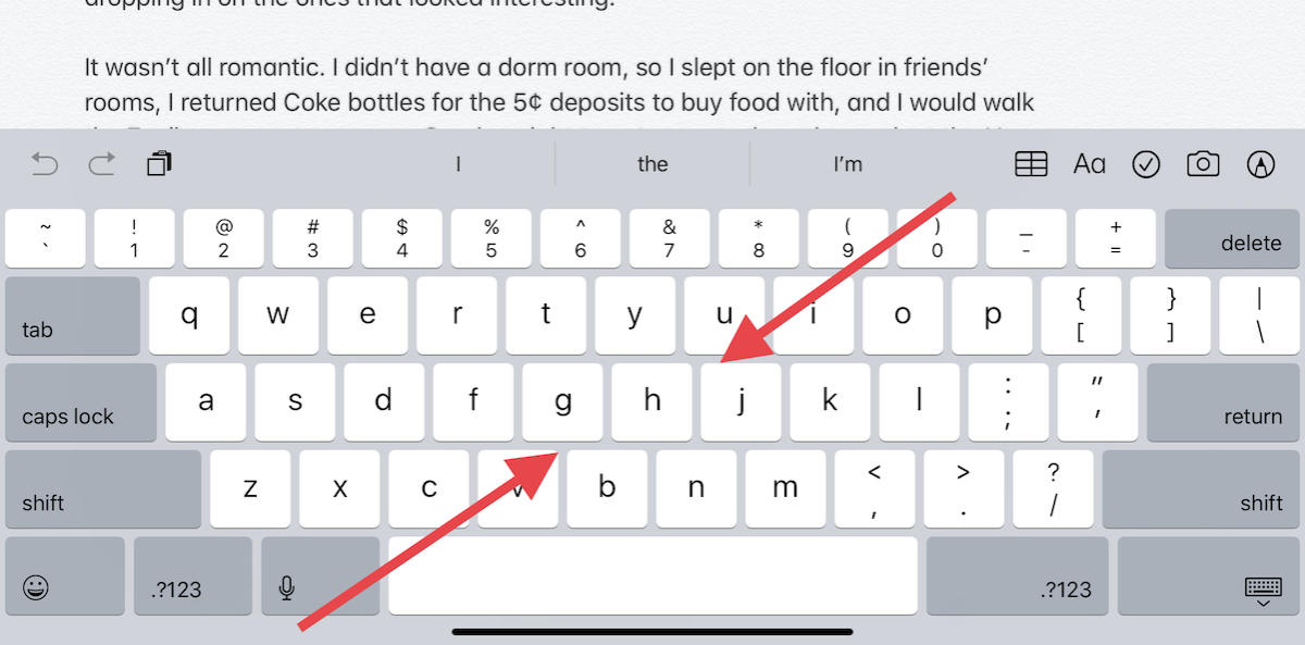 how to use floating keyboard ipados swipe