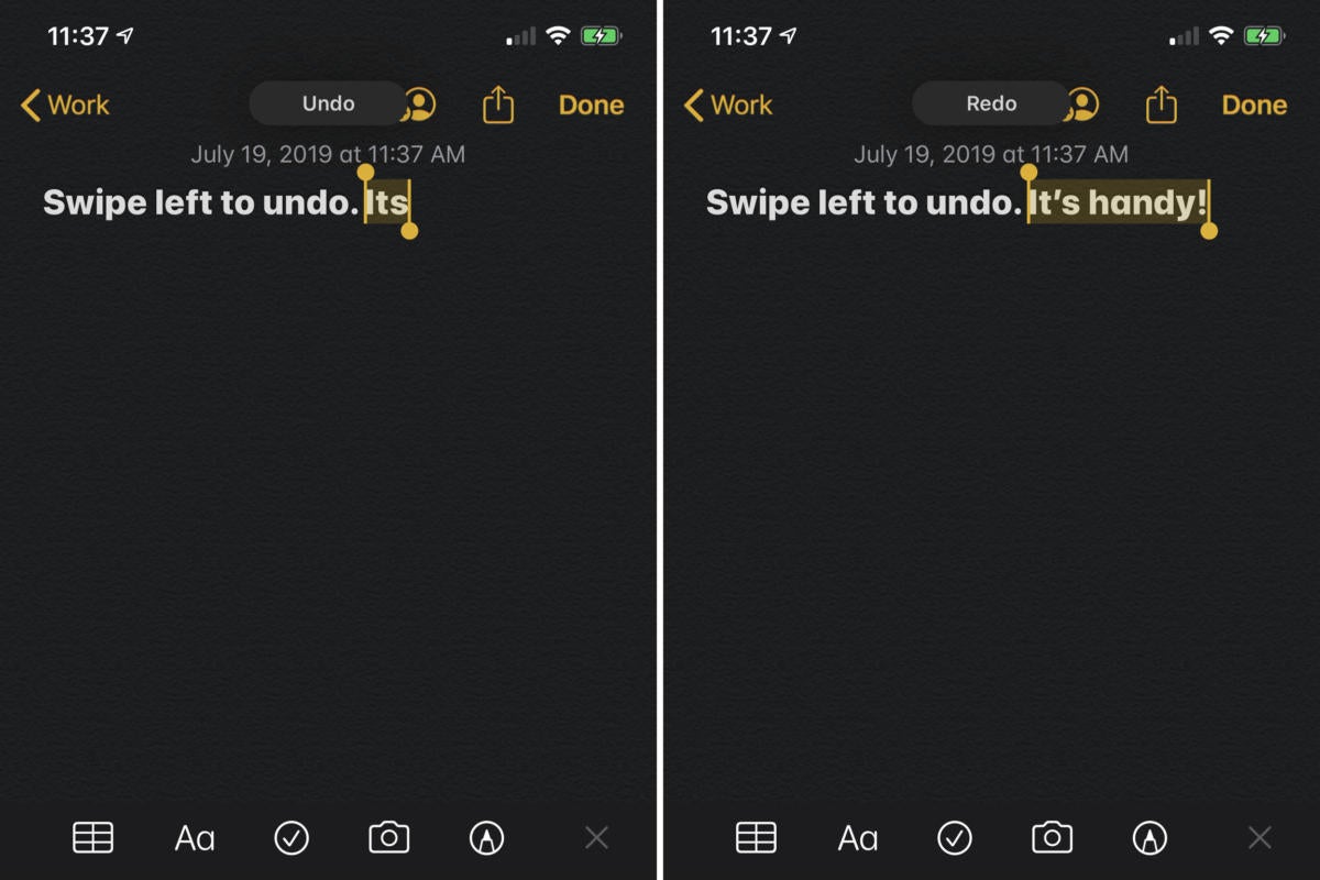 ios13 gestures undoredo