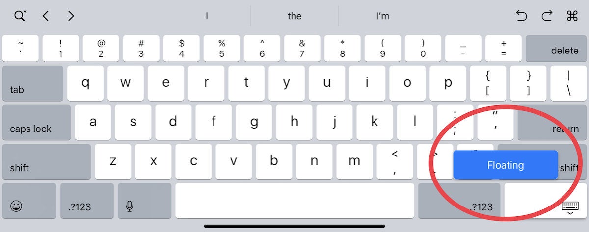 ipados 13 keyboard floating