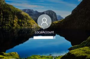 Windows 10 Microsoft local account screen