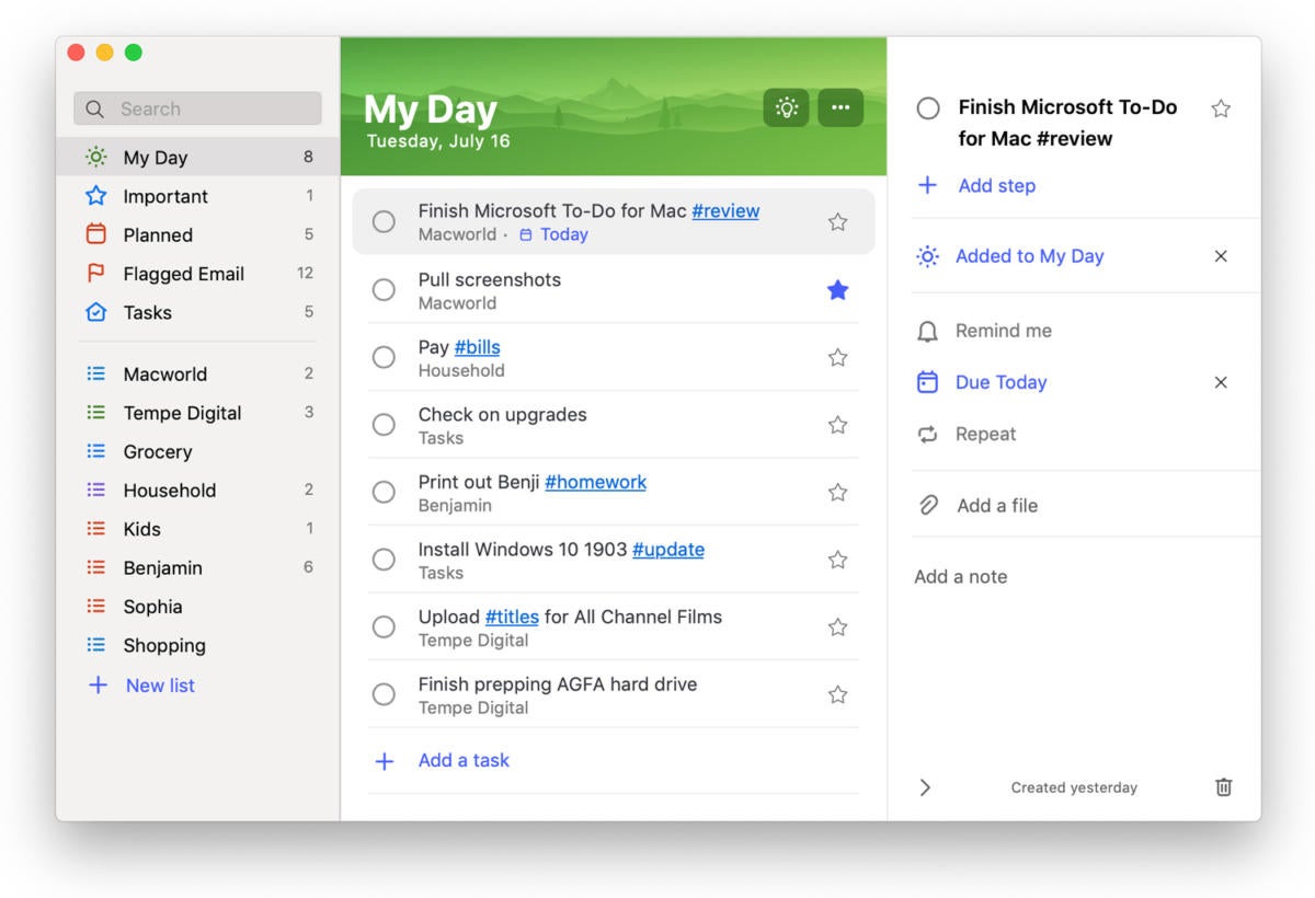 microsoft to do for mac my day view