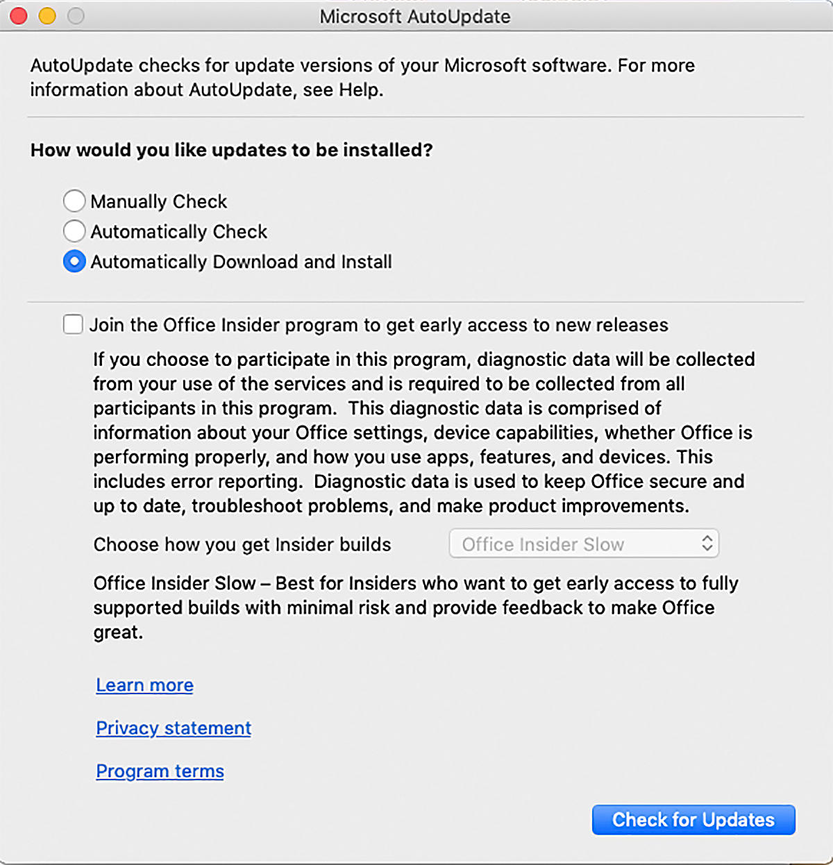 office 2016 for mac history update
