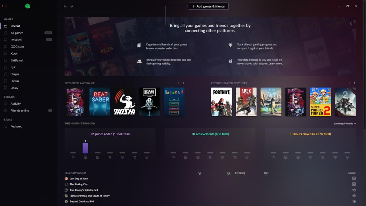 how to add games to gog galaxy