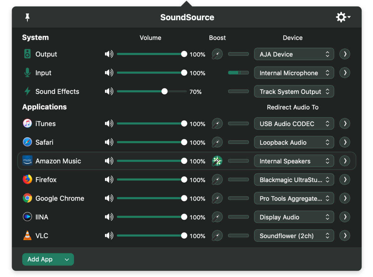 mac core audio app for metering audio output