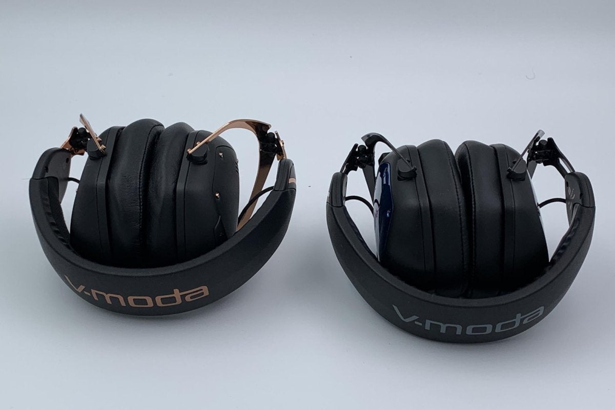 The V-Moda Crossfade M-100 Master (right) folds into the same ultra-compact form-factor as the V-Mod