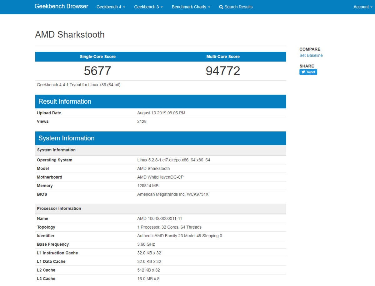 amd sharkstooth geekbanch better score