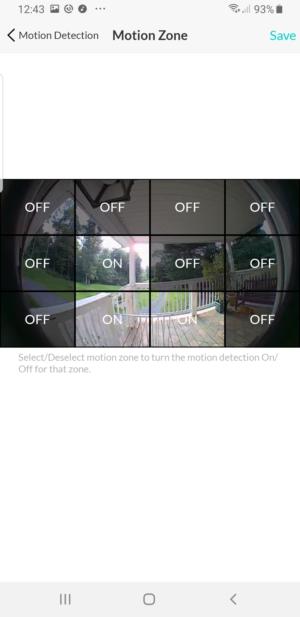 Netvue Belle motion detection zones