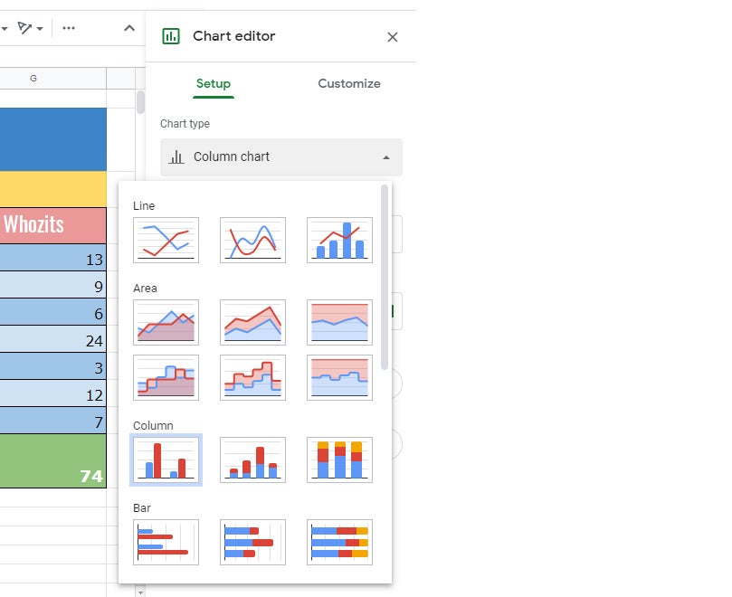 google sheets 07 insert chart