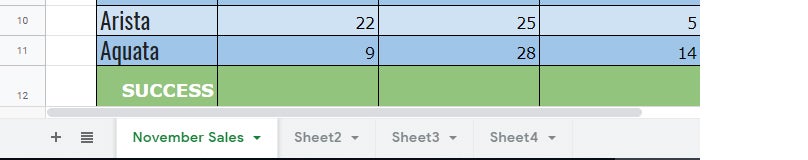 google sheets 11 sheet tabs