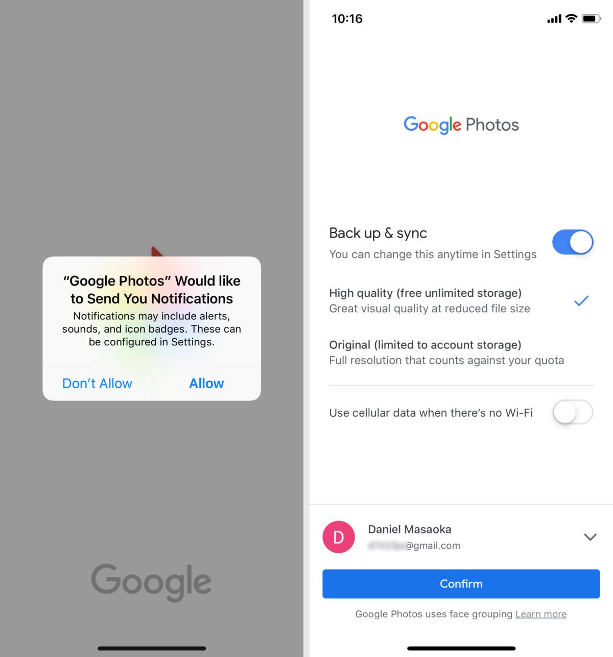 download all google photos to iphone