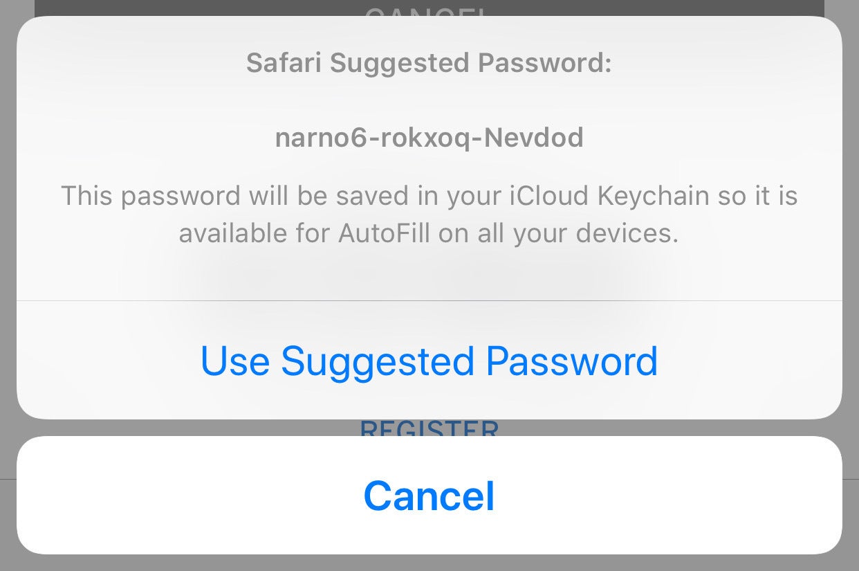 safari bag default password