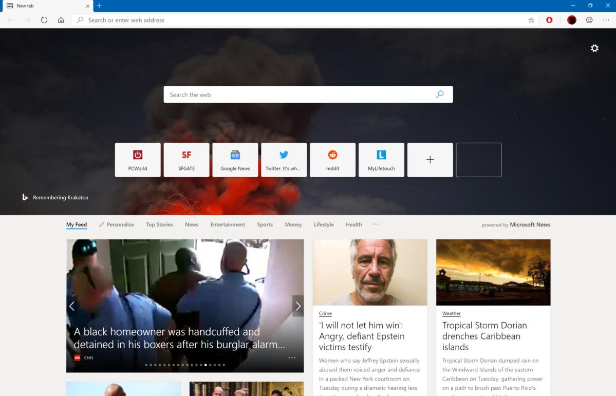 microsoft next edge new tab page