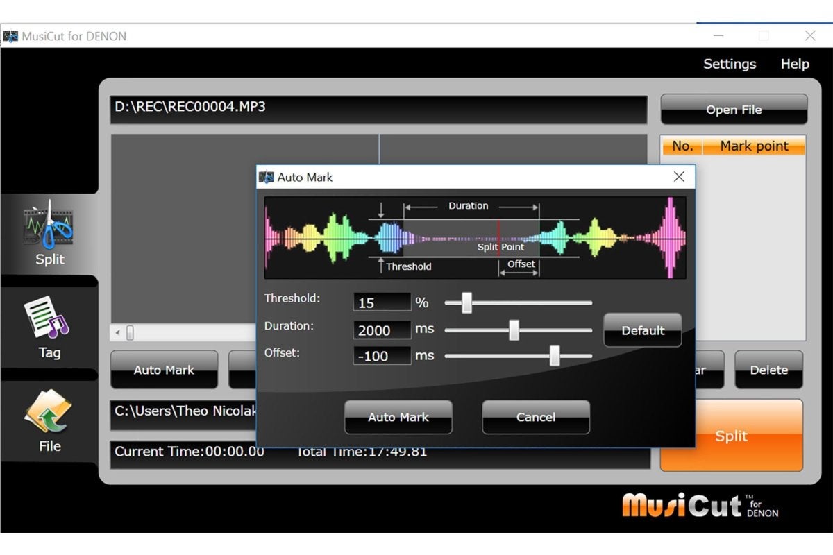 The MusiCut software automatically separates individual tracks on an album basd on silent sequences