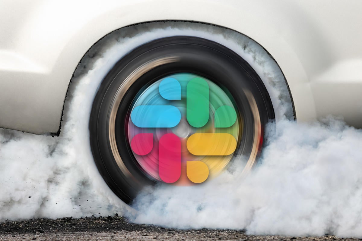 slack supercharged with third party apps more powerful tire burning rubber spinning slack logo by t