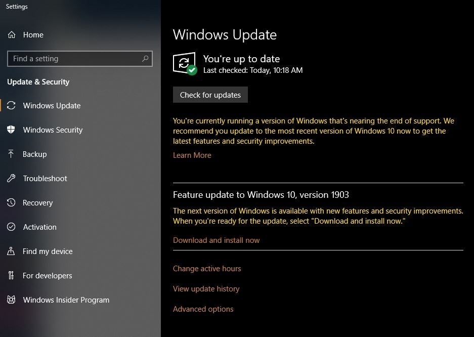 Windows 10 1803-to-1903 forced upgrades gather speed ...