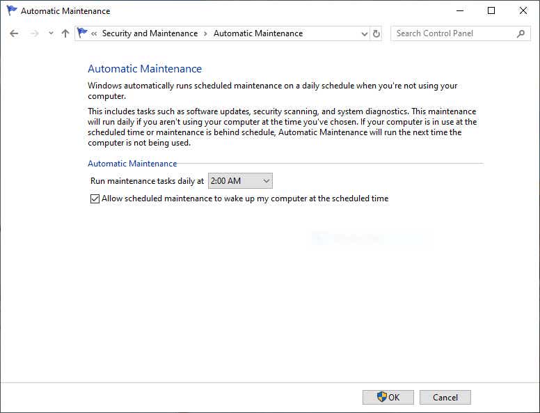 windows 10 automatic attraction settings screen
