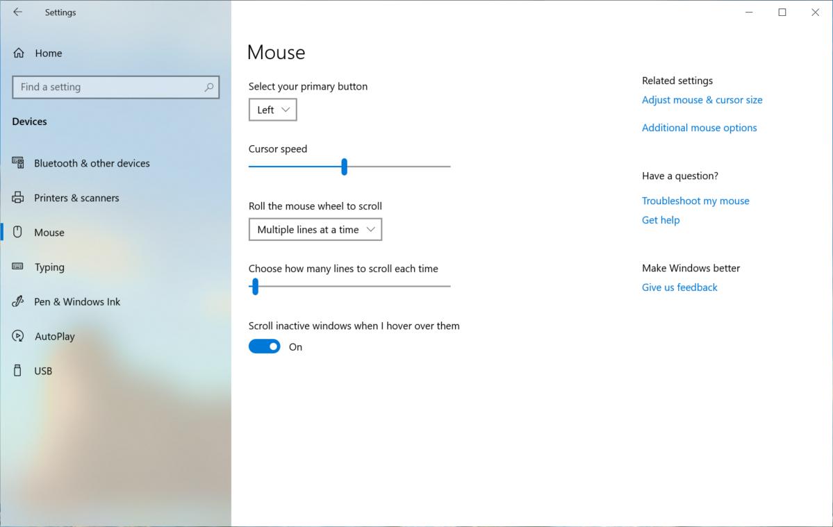 windows 10 mouse cursor