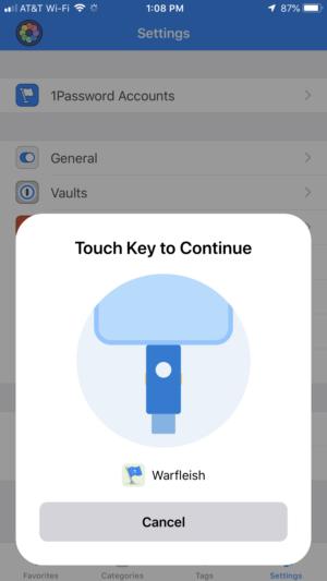 yubico enrollment 1password