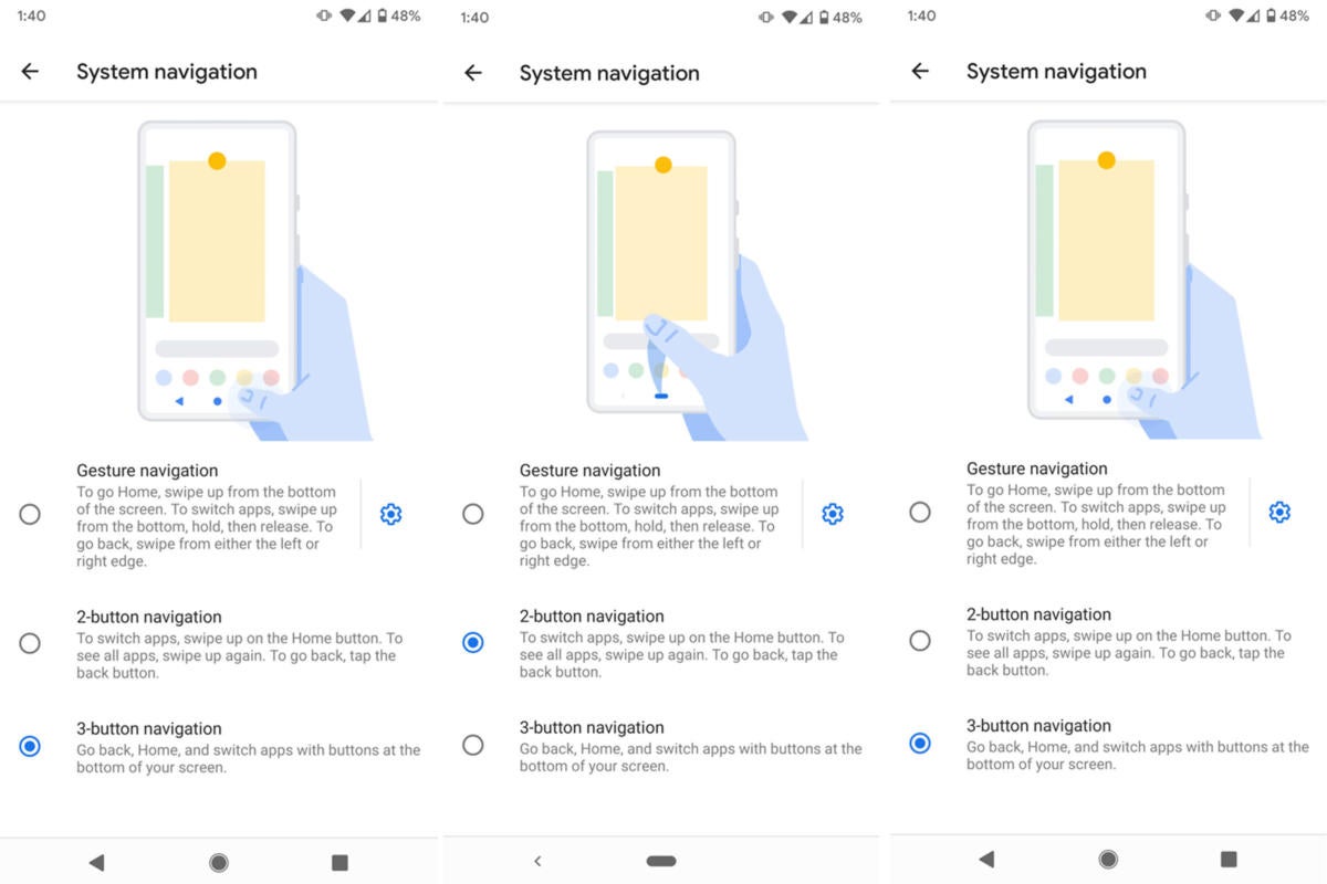 android 10 gestures