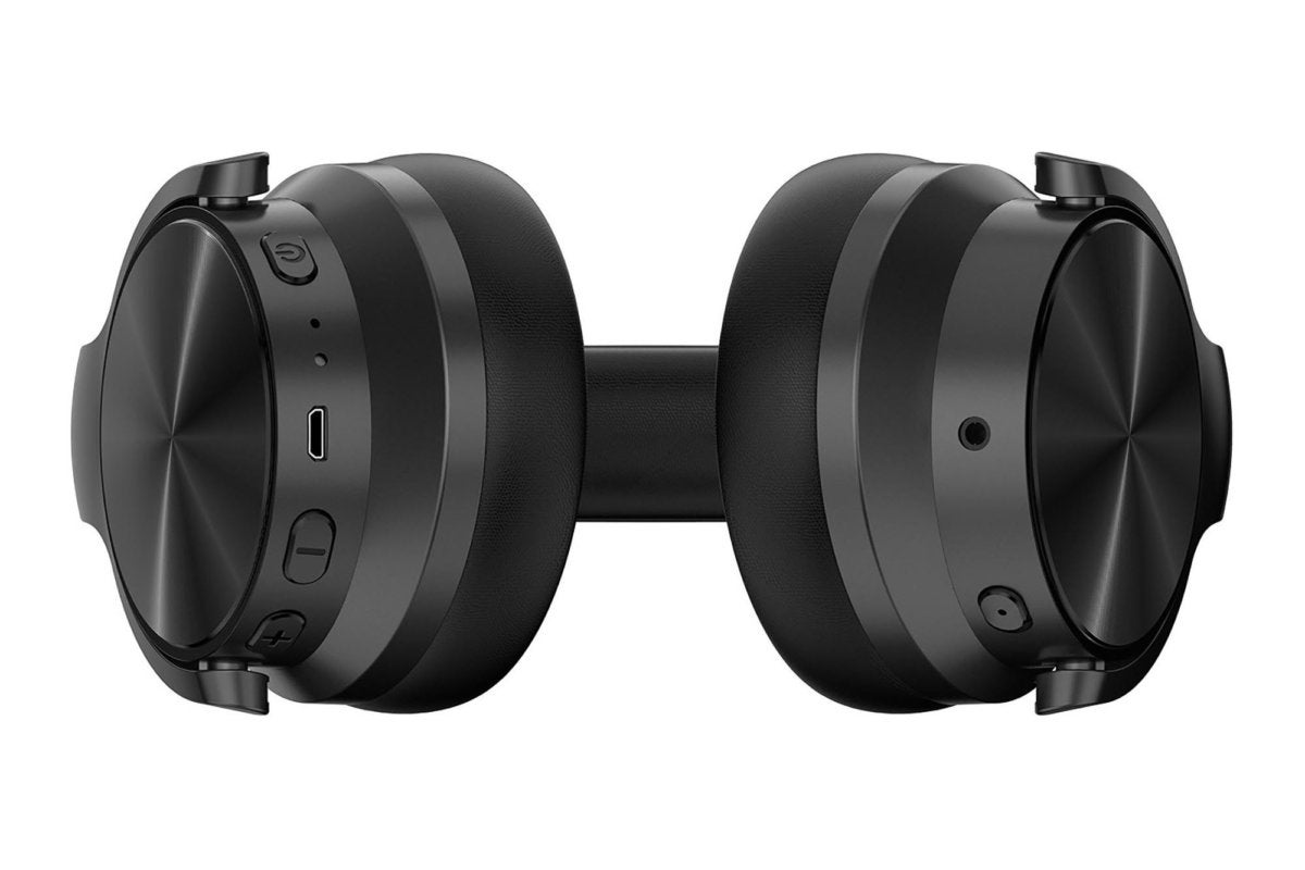 The left ear cup has the ANC switch while the right has volume controls, power, and USB charging.