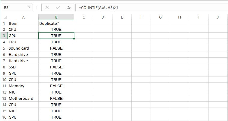 excel data clean 2 countif1