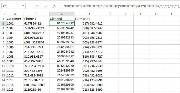 excel data clean 5 substitute