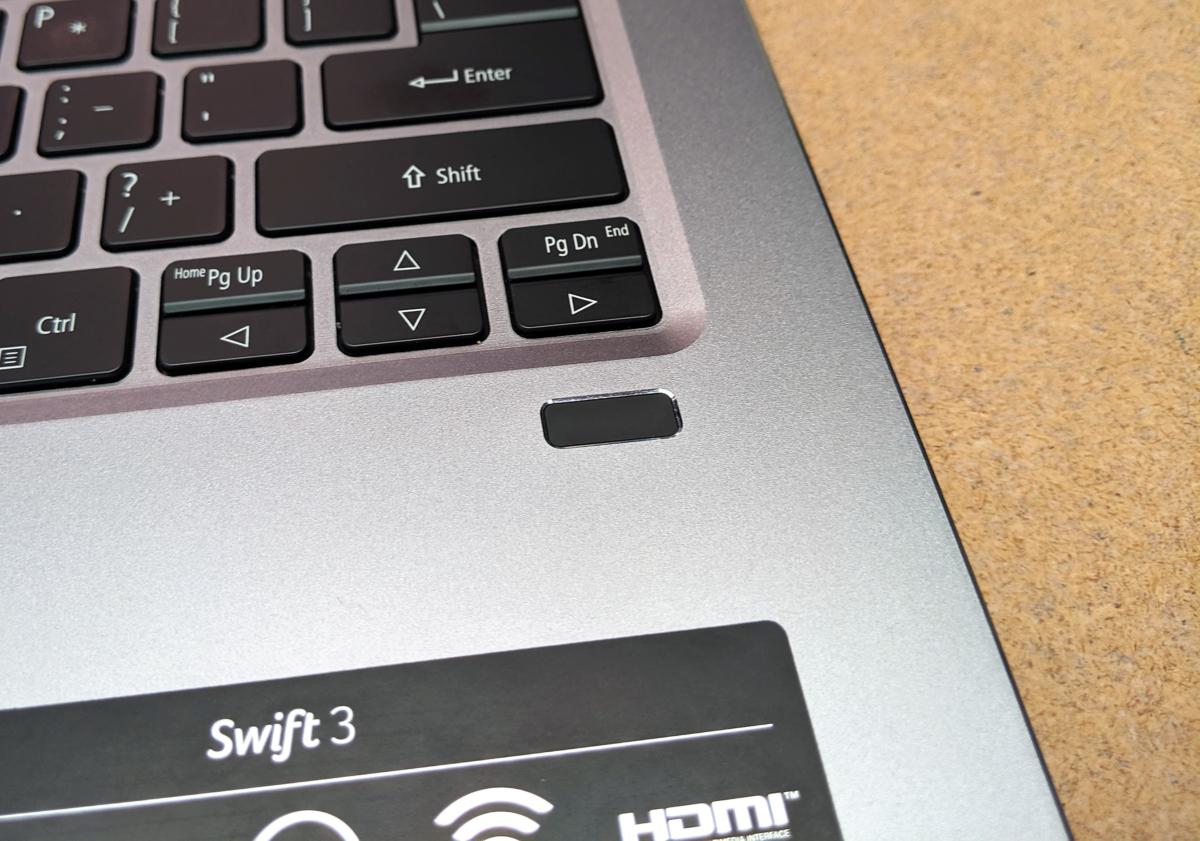 Acer Swift 3 2019 fingerprint reader