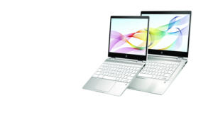 hp chromebook x360 12b and hp chromebook x360 14 in natural silver