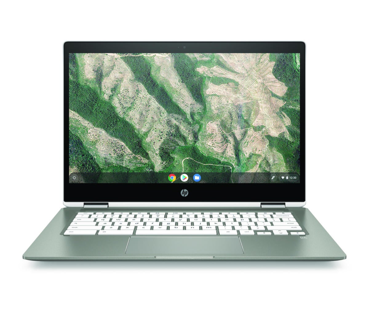 hp chromebook x360 14b mineralsilver ceramicwhite front