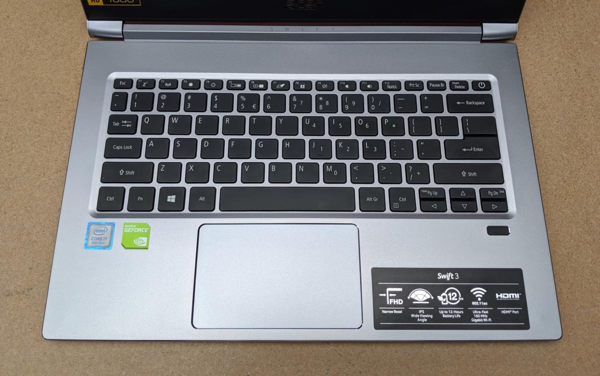 Acer Swift 3 2019 keyboard