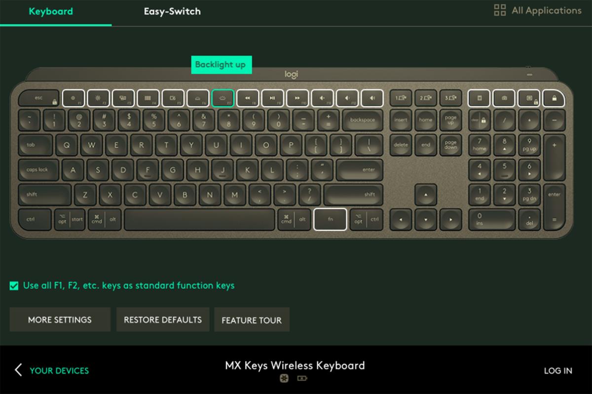 command key on logitech wireless keyboard