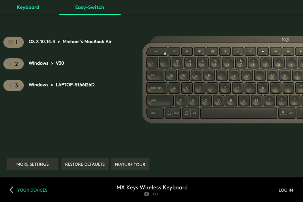 logitech mx keys mac pairing