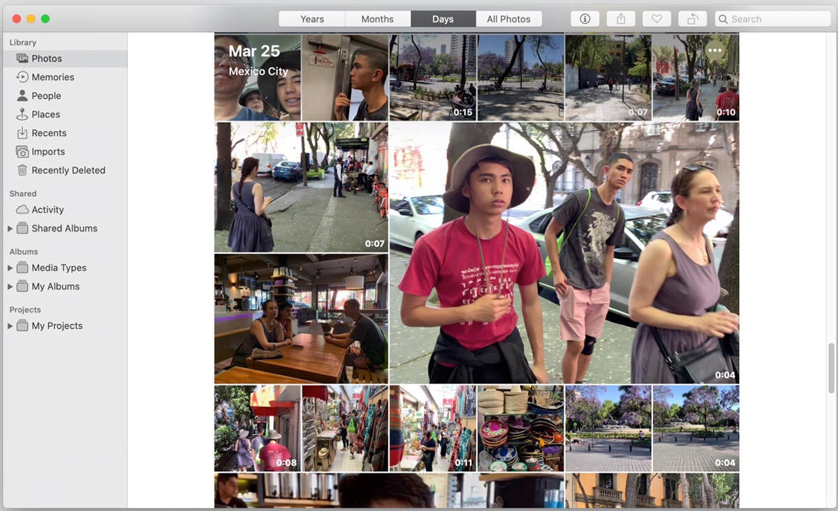 macos catalina photos days
