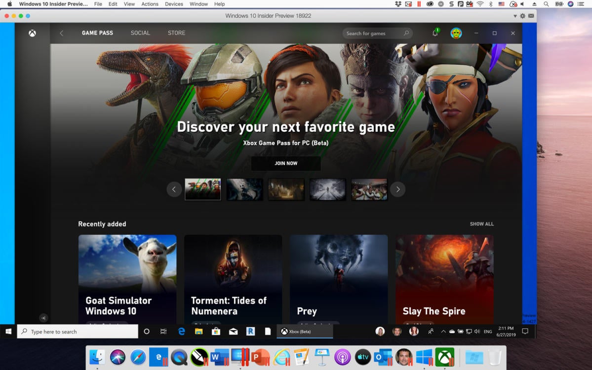 parallels desktop 15 xbox app in windows 10