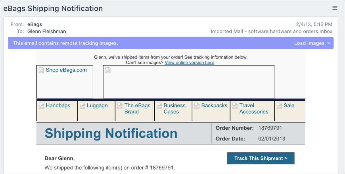 postbox tracking warning