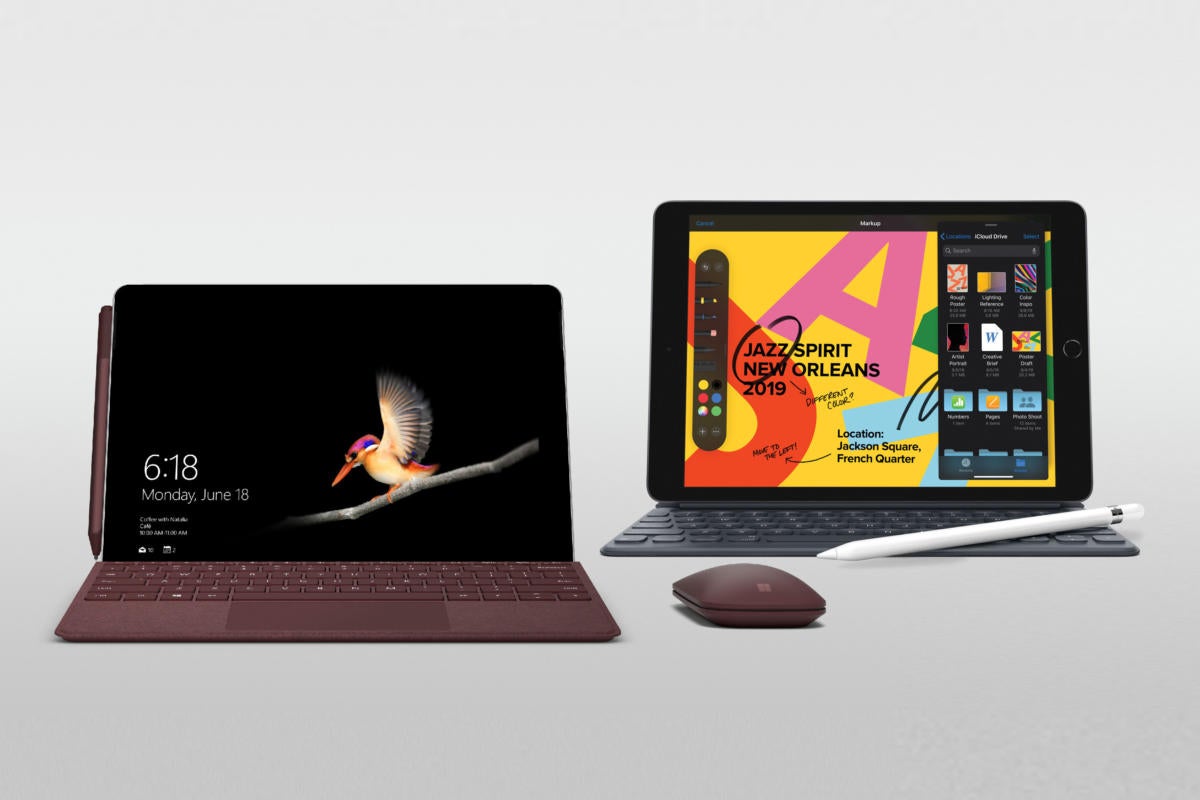 Apple 10 2 Inch Ipad 19 Vs Microsoft Surface Go Pcworld