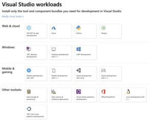 visual studio for mac workloads