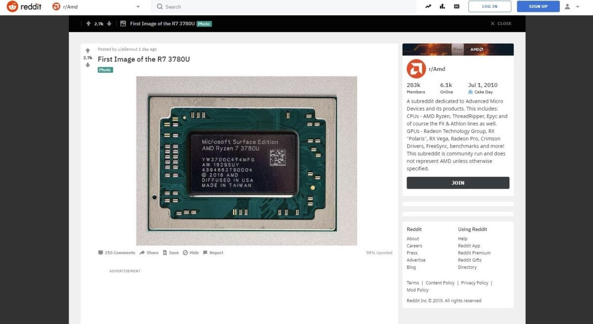 amd ryzen 7 3780u reddit