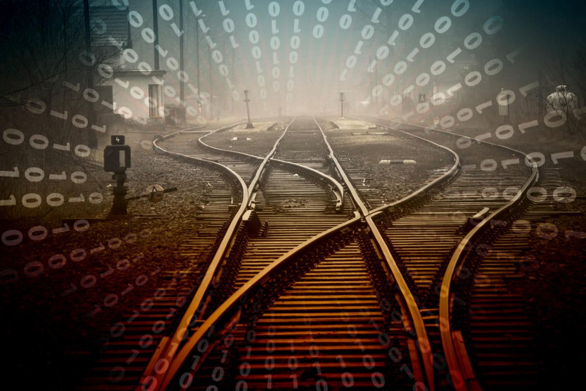 train tracks converge / rails switch / paths merge / convergence / directory traversals