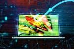 A hook is cast at laptop email with fishing lures amid abstract data.