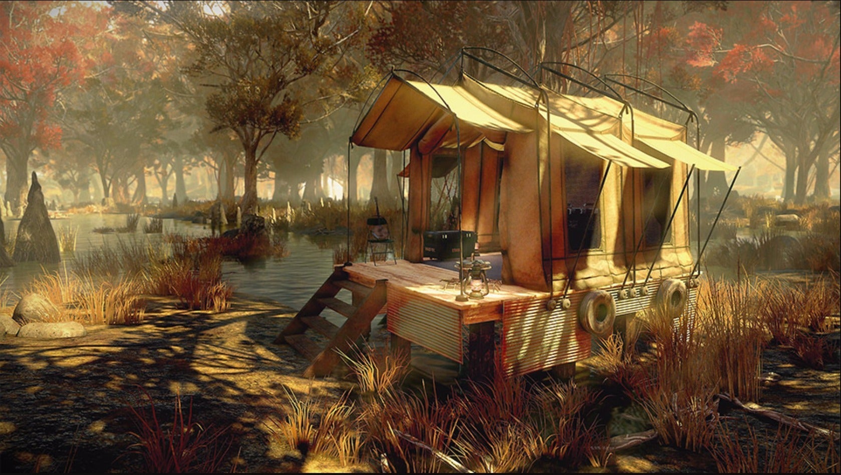 How do I move the tent in Fallout 76?