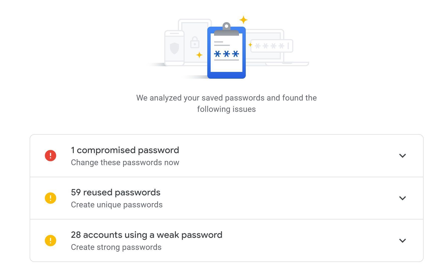 find passwords google