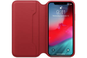 iphone xs leather folio product red