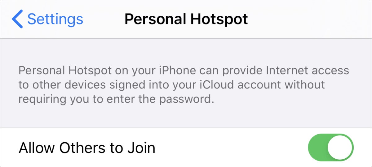 mac911 personal hotspot allow others