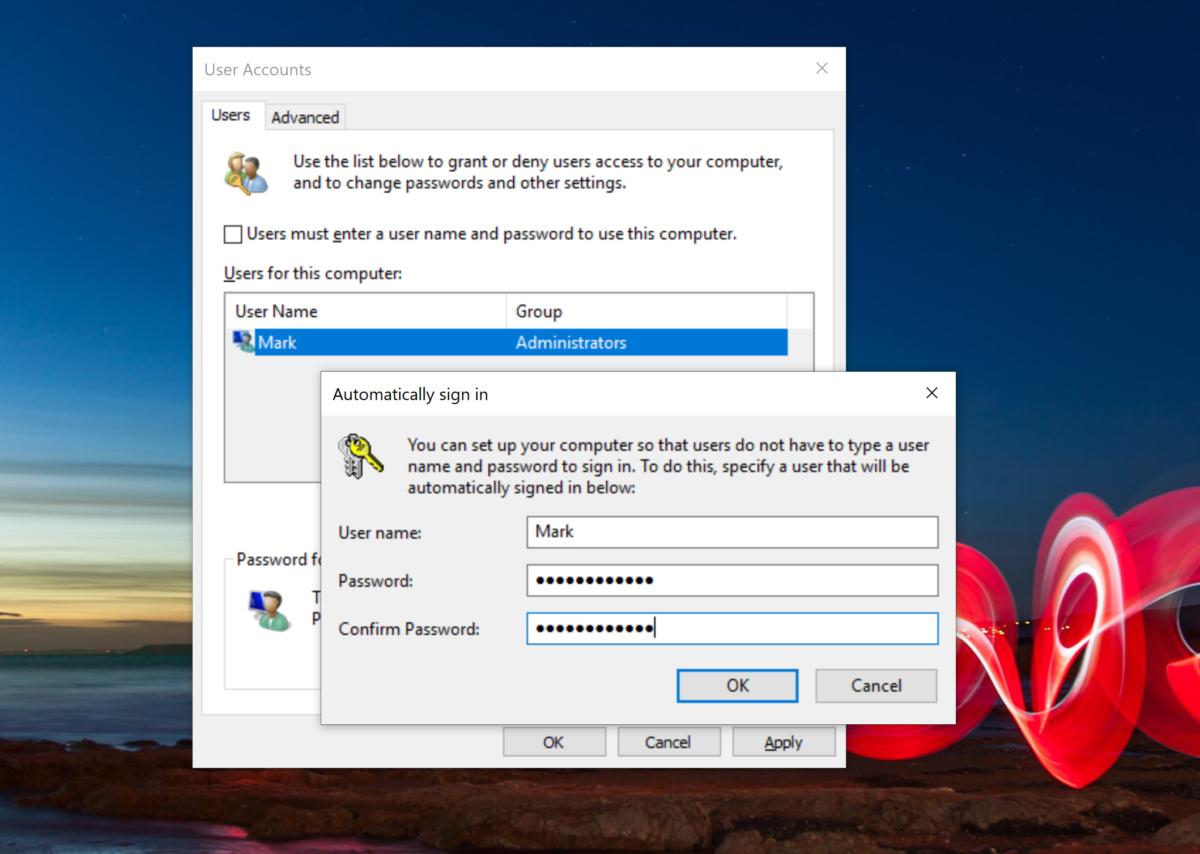 remove your windows password netplwiz 2