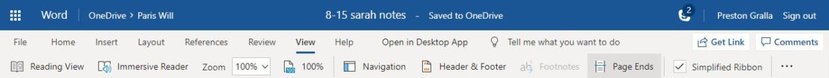 word online simplified ribbon oct2019