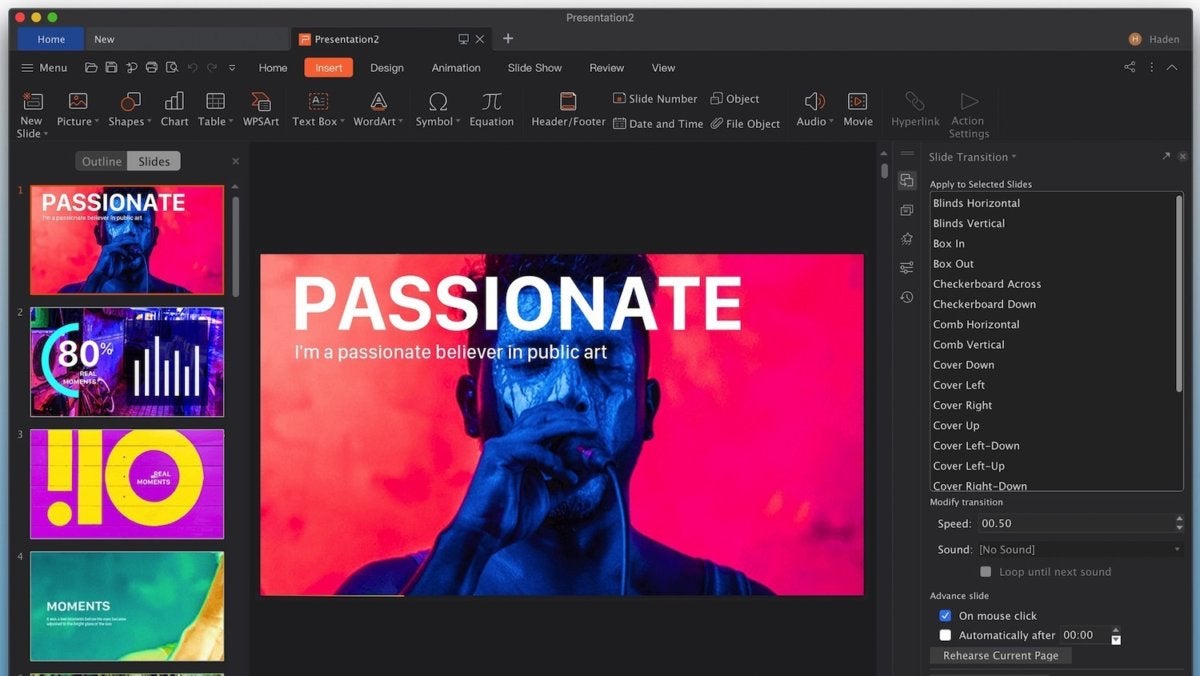 wps office presentation