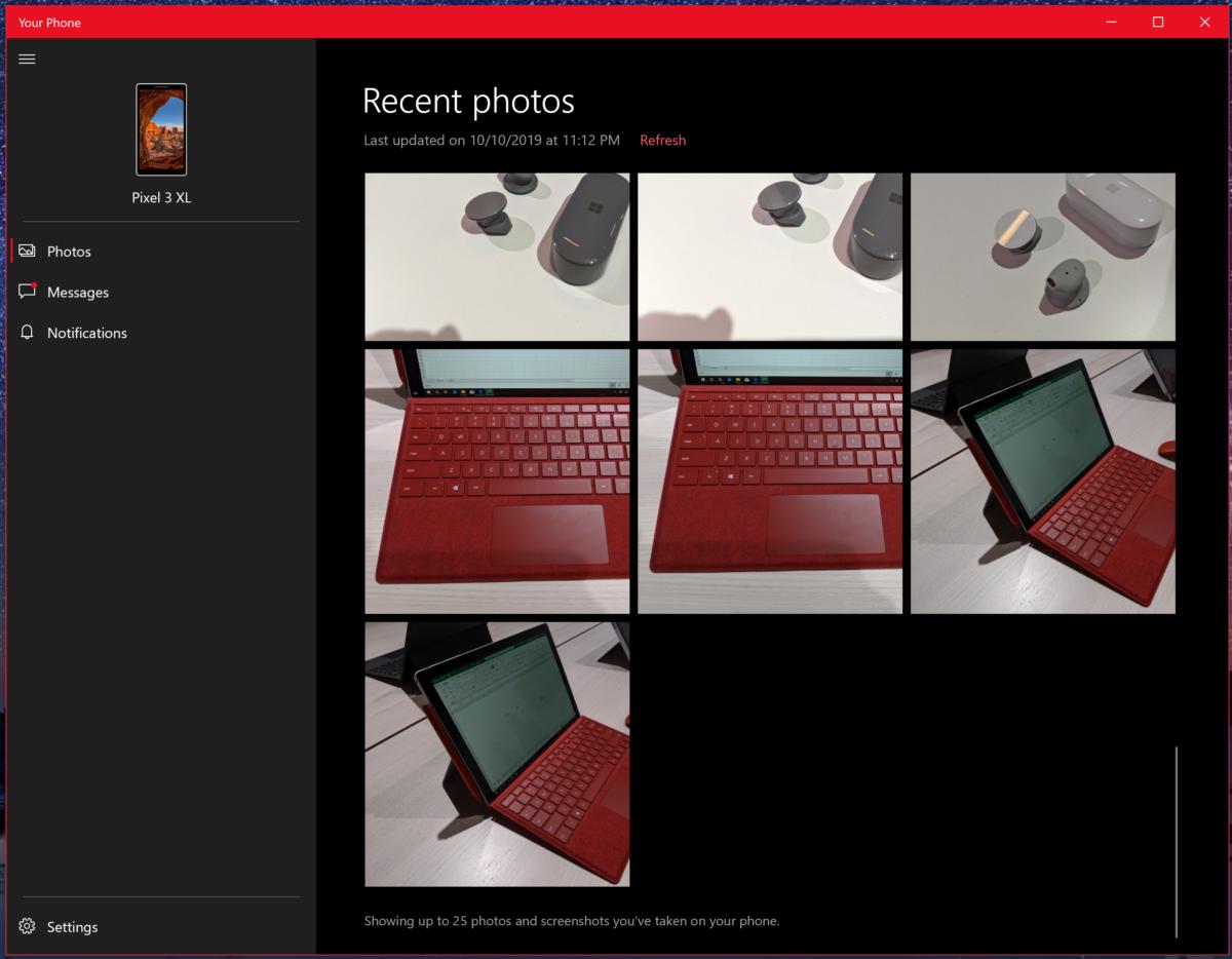 Microsoft Windows 10 vos photos de téléphone mieux